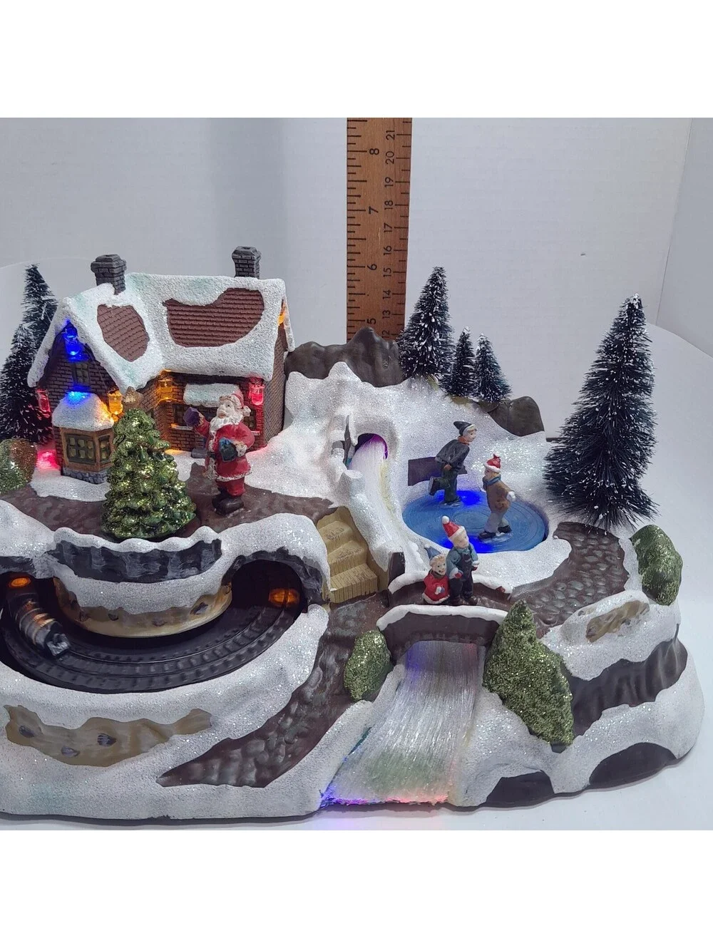 Avon Holiday Winter Wonderland centerpiece lighted Fiber Optic Christmas village